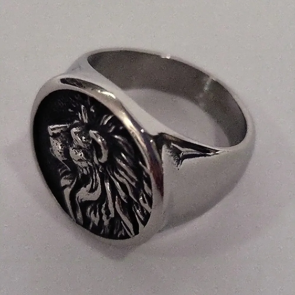 Lion Statement Handmade Men's Ring Size 10 NWT